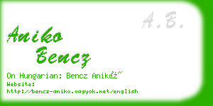 aniko bencz business card